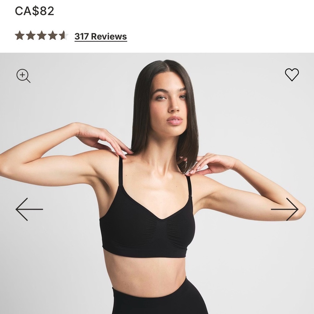 SKIMS Black Seamless Lightweight Bralette